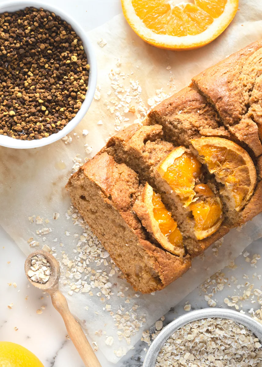 Budín de naranja y avena con polifenoles